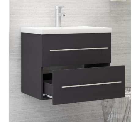 vidaXL Mueble de lavabo madera de ingeniería gris 60x38,5x48 cm
