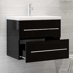 vidaXL Spintelė praustuvui, juoda, 60x38,5x48cm, apdirbta mediena