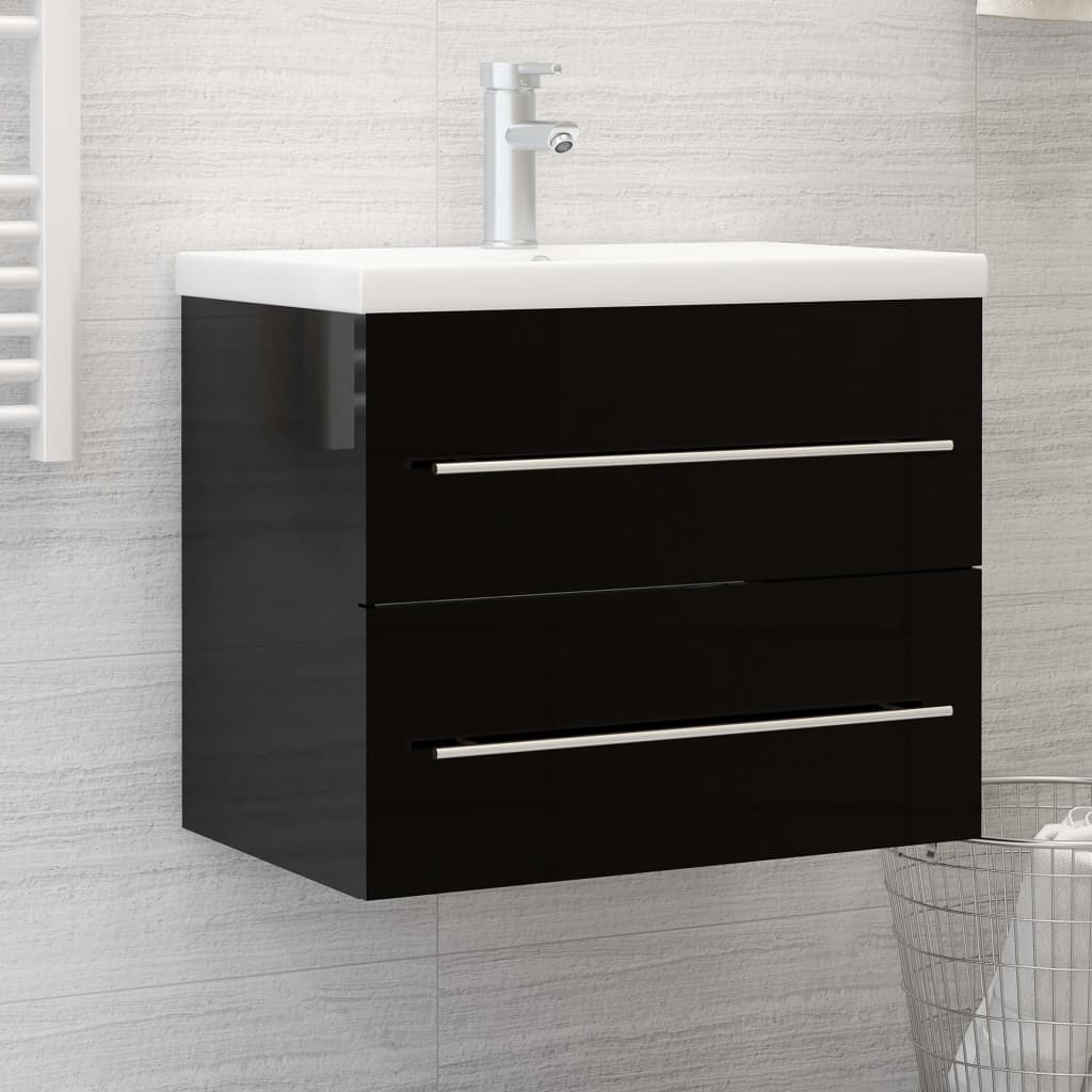 Wastafelkast 60x38,5x48 cm bewerkt hout bruin eikenkleur gootsteenkast vidaXL - Afbeelding 87 van 183