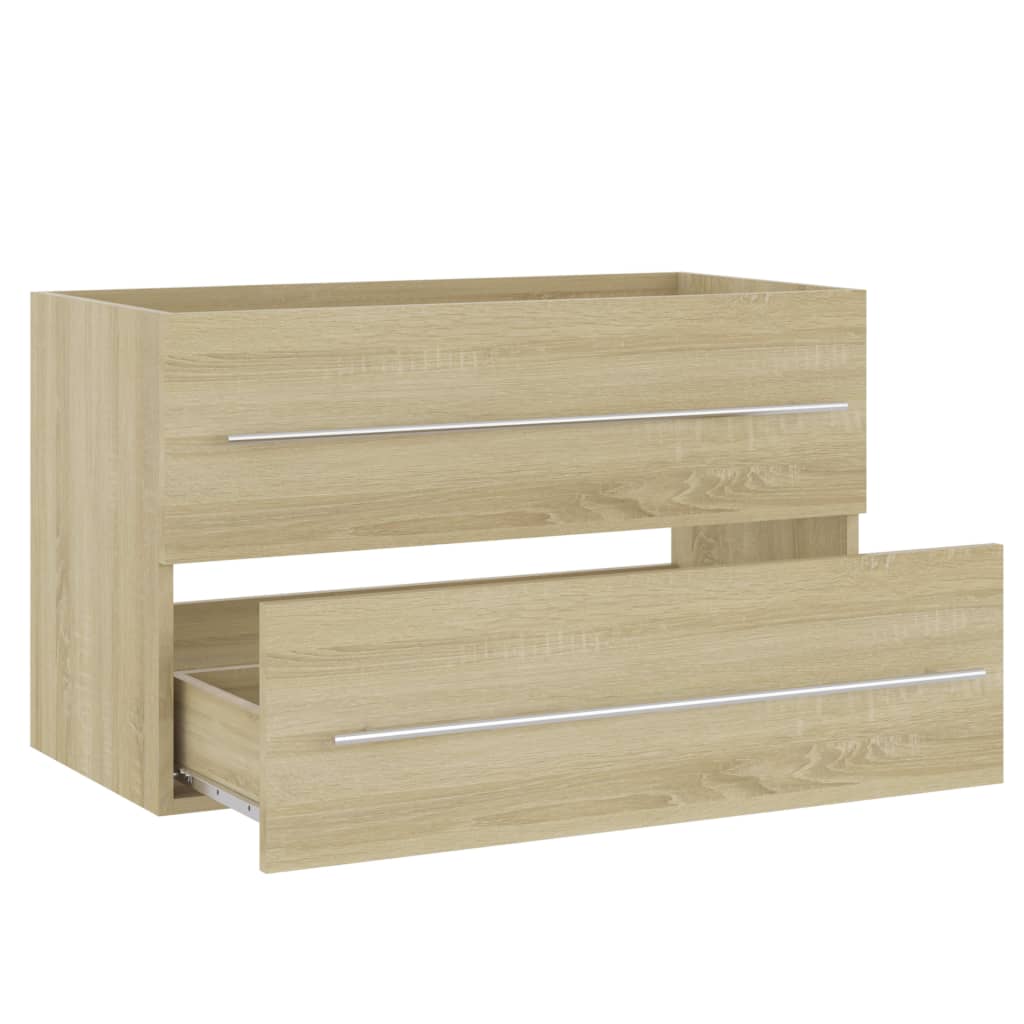 

vidaXL Wastafelkast 80x38,5x48 cm spaanplaat sonoma eikenkleurig