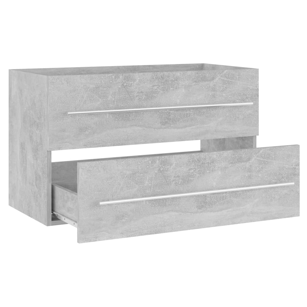 vidaXL Sink Cabinet Concrete Grey 80x38.5x48 cm Engineered Wood