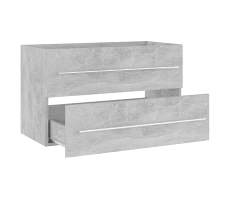 vidaXL Sink Cabinet Concrete Grey 80x38.5x48 cm Engineered Wood