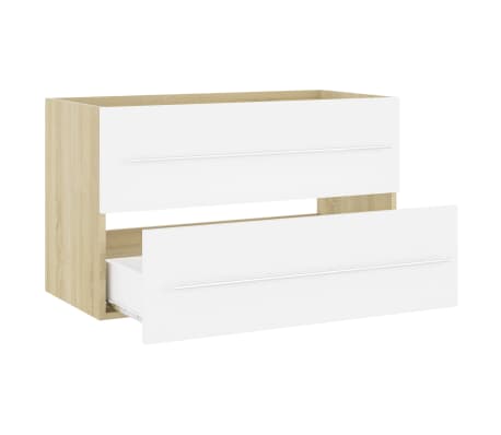 vidaXL Spintelė praustuvui, balta/ąžuolo, 80x38,5x48cm, mediena