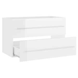 vidaXL Ντουλάπι Νιπτήρα Γυαλιστερό Λευκό 80x38,5x48 εκ. από Επεξ. Ξύλο