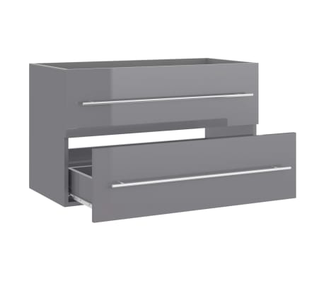 vidaXL Spintelė praustuvui, pilka, 80x38,5x48cm, apdirbta mediena