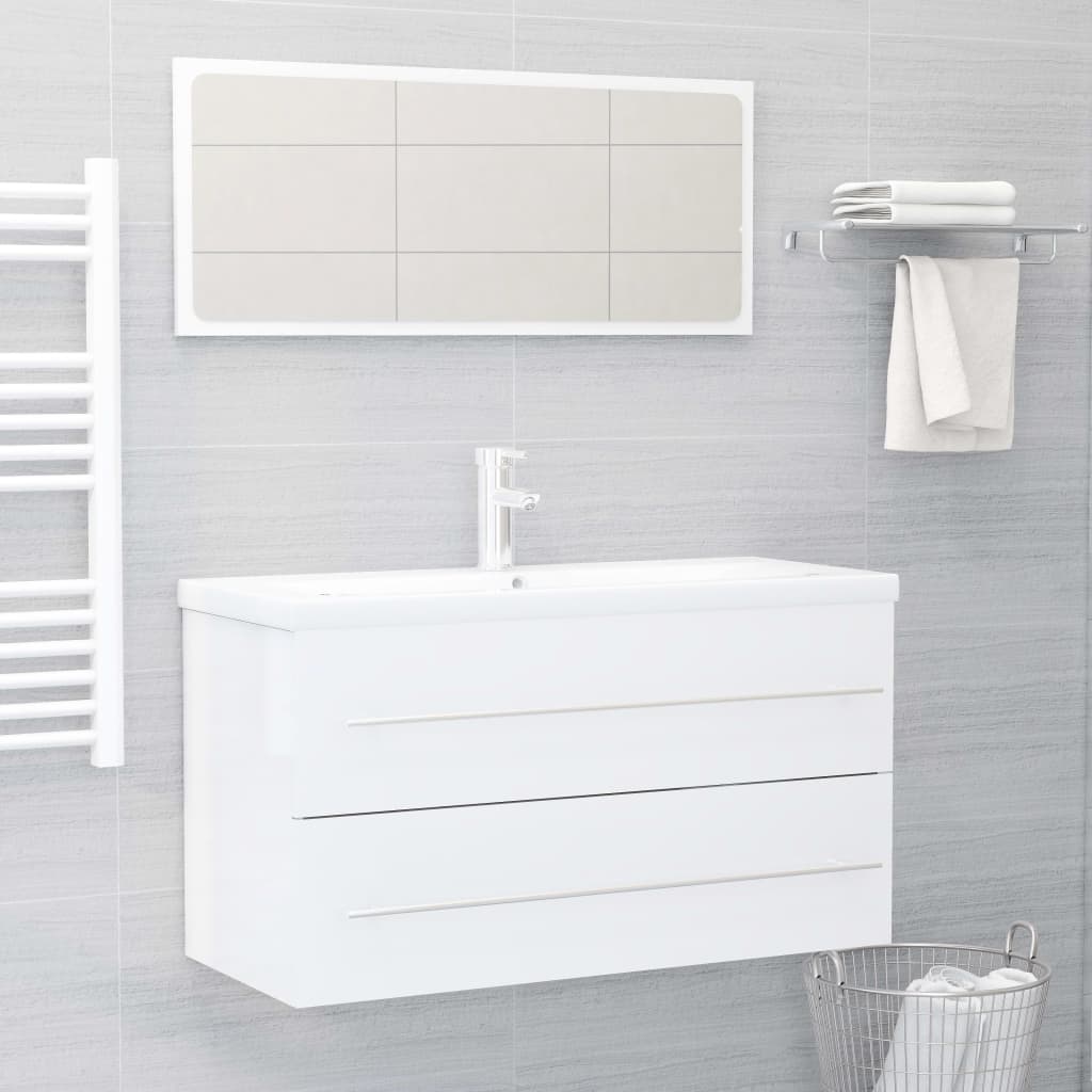 

vidaXL Wastafelkast 90x38,5x48 cm spaanplaat wit