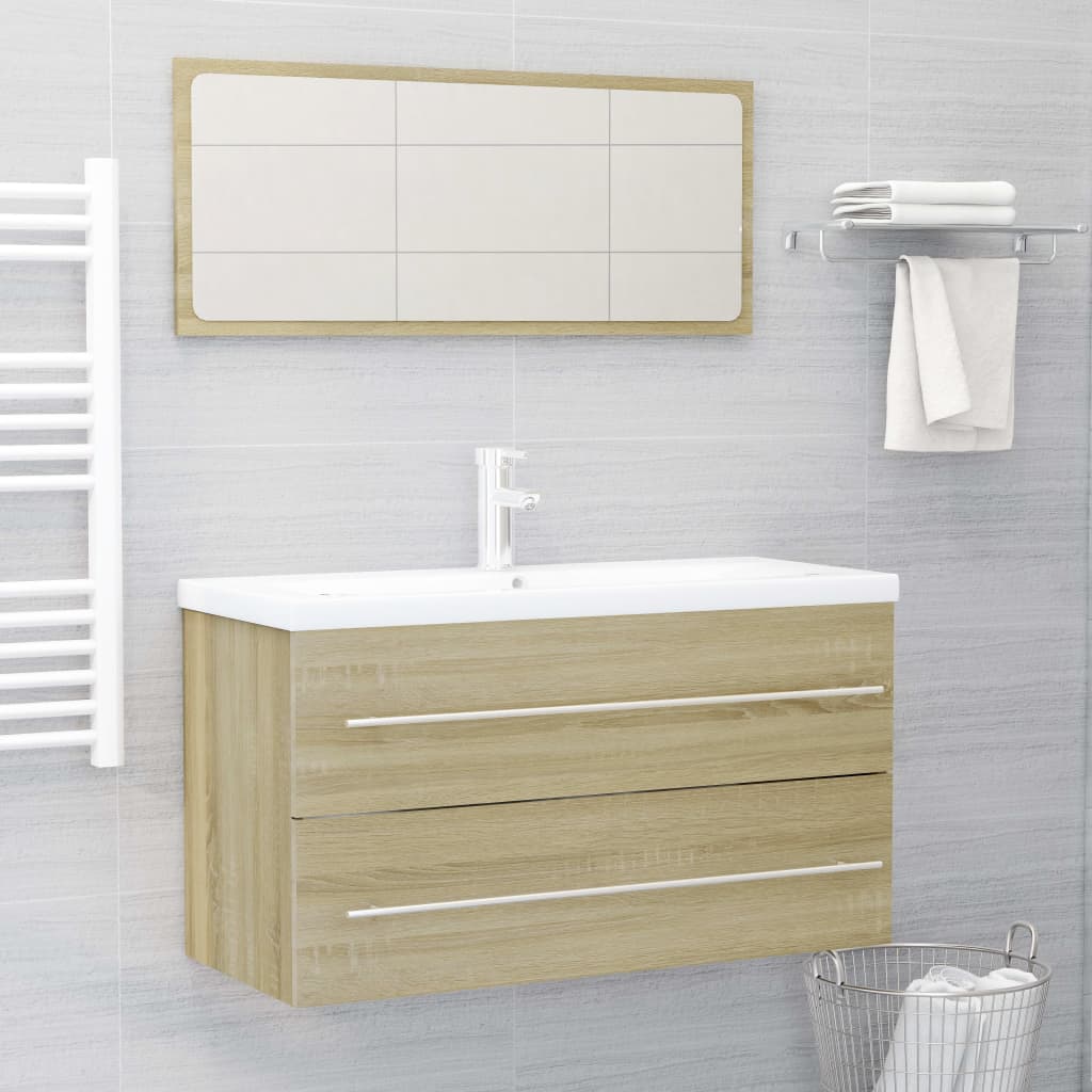 vidaXL Sink Cabinet Sonoma Oak 90x38.5x48 cm Engineered Wood
