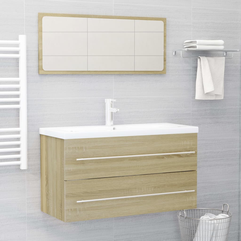 

vidaXL Wastafelkast 90x38,5x48 cm spaanplaat sonoma eikenkleurig