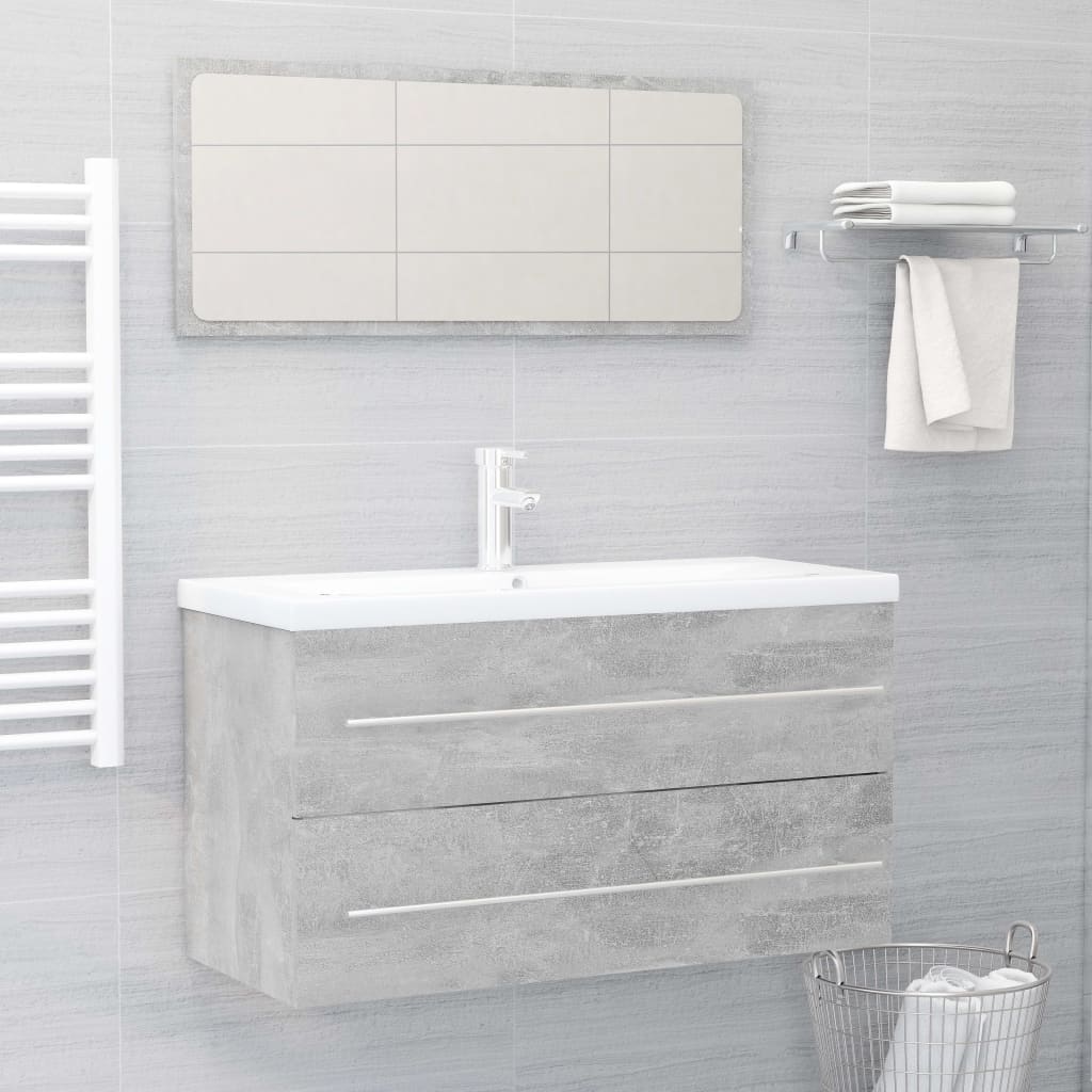 vidaXL Sink Cabinet Concrete Grey 90x38.5x48 cm Engineered Wood