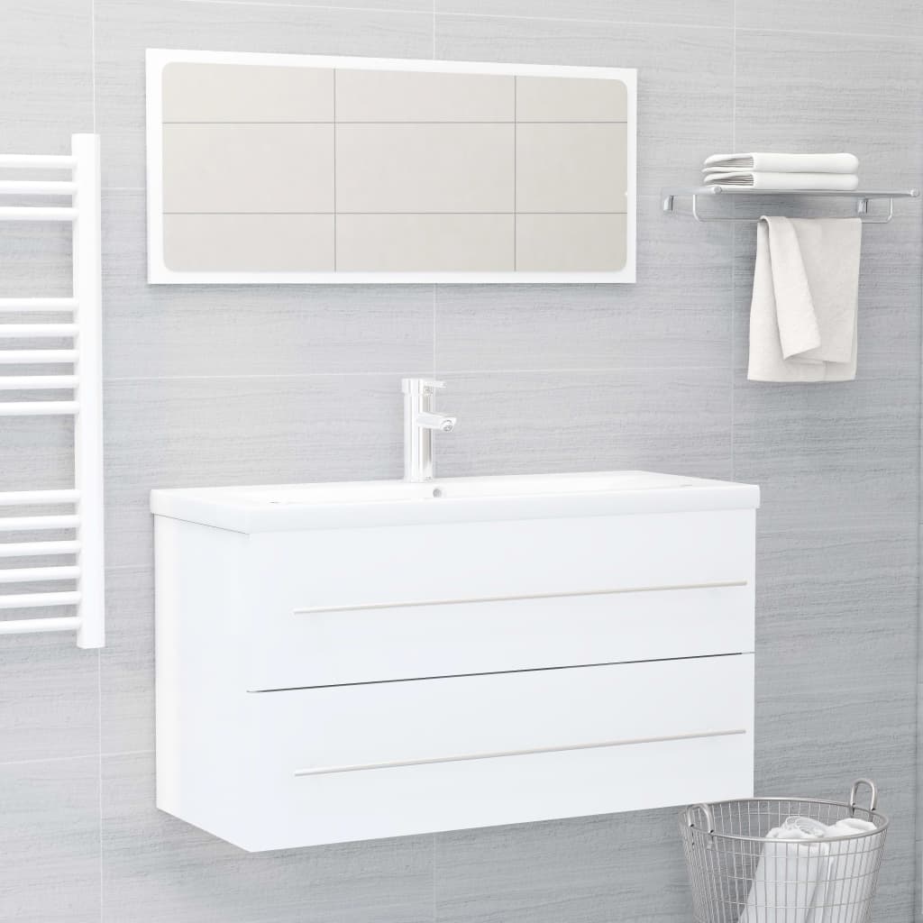 

vidaXL Wastafelkast 63x30x54 cm spaanplaat hoogglans wit