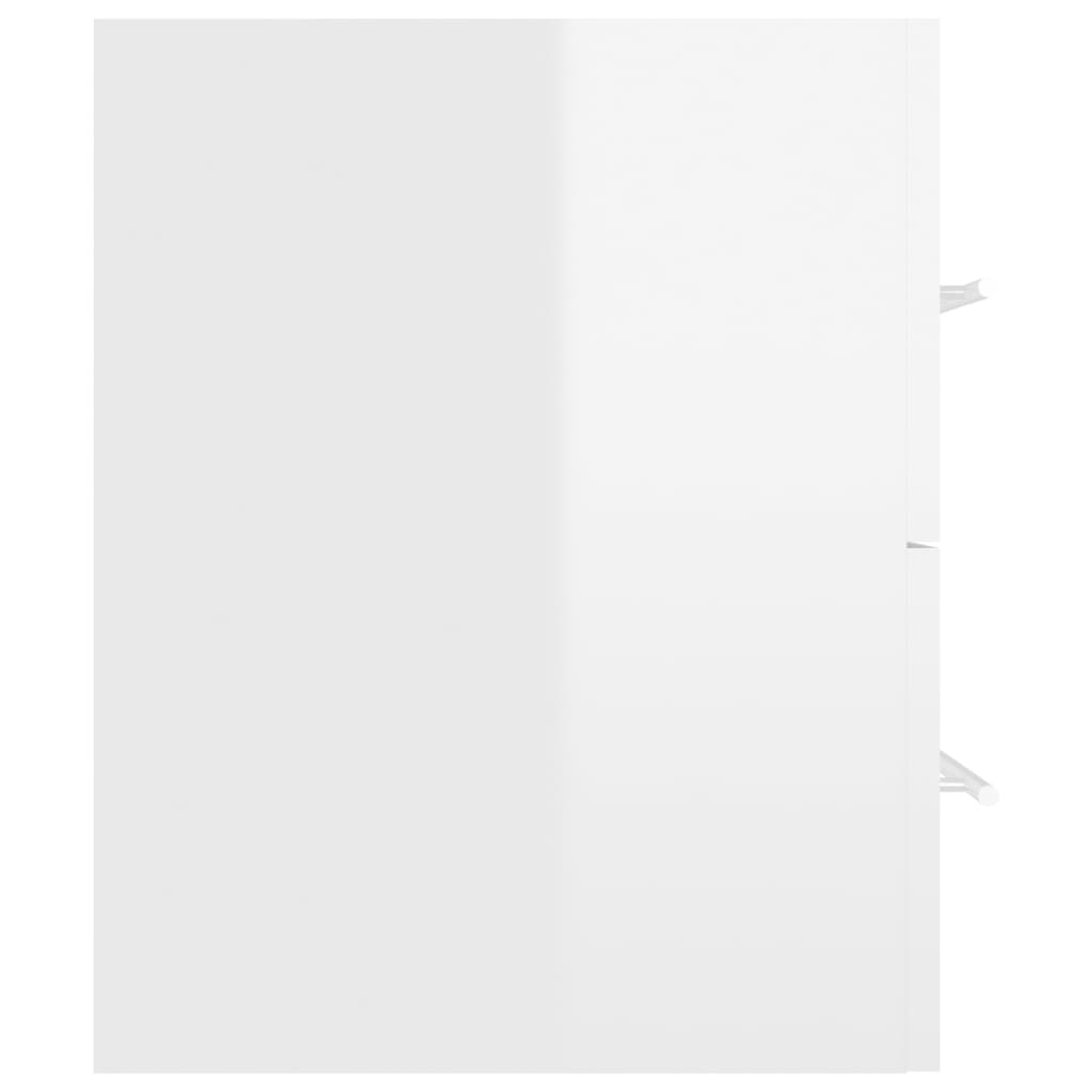 Dulap de chiuvetă, alb extralucios, 90x38,5x48 cm, PAL