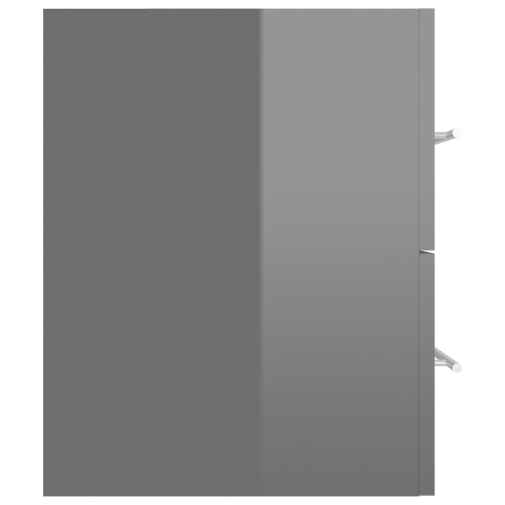 Dulap de chiuvetă, gri extralucios, 90x38,5x48 cm, PAL