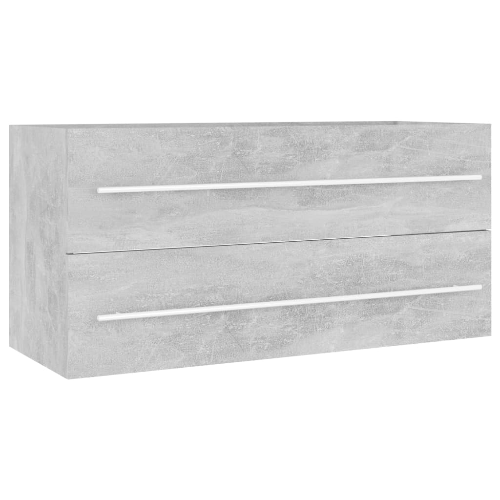 vidaXL Wastafelkast 100x38,5x48 cm spaanplaat betongrijs