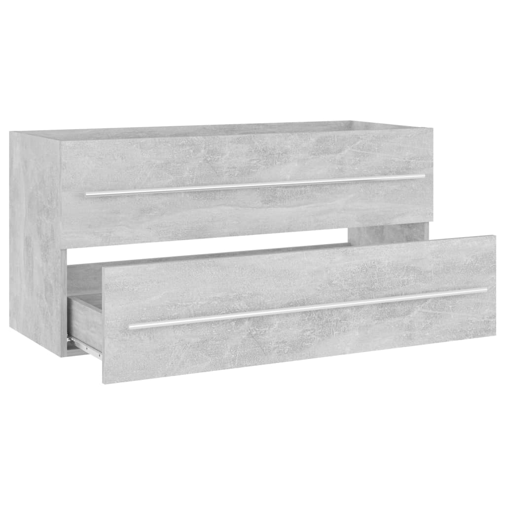 

vidaXL Wastafelkast 100x38,5x48 cm spaanplaat betongrijs