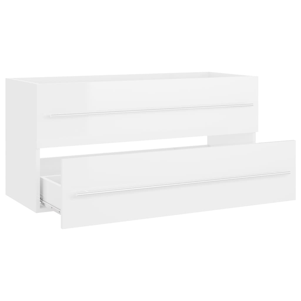 

vidaXL Wastafelkast 100x38,5x48 cm spaanplaat hoogglans wit