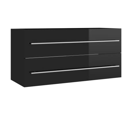 vidaXL Mueble de lavabo madera ingeniería negro 100x38,5x48 cm