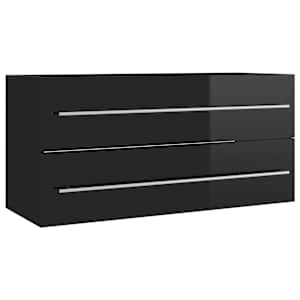 vidaXL Spintelė praustuvui, juoda, 100x38,5x48cm, apdirbta mediena