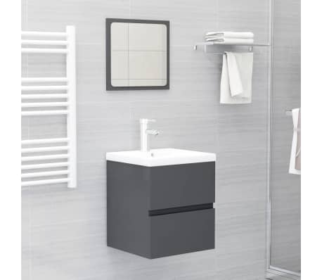 vidaXL Sink Cabinet Grey 41x38.5x45 cm Engineered Wood