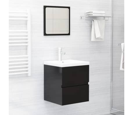vidaXL Sink Cabinet High Gloss Black 41x38.5x45 cm Engineered Wood