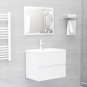 vidaXL Sink Cabinet High Gloss White 60x38.5x45 cm Engineered Wood