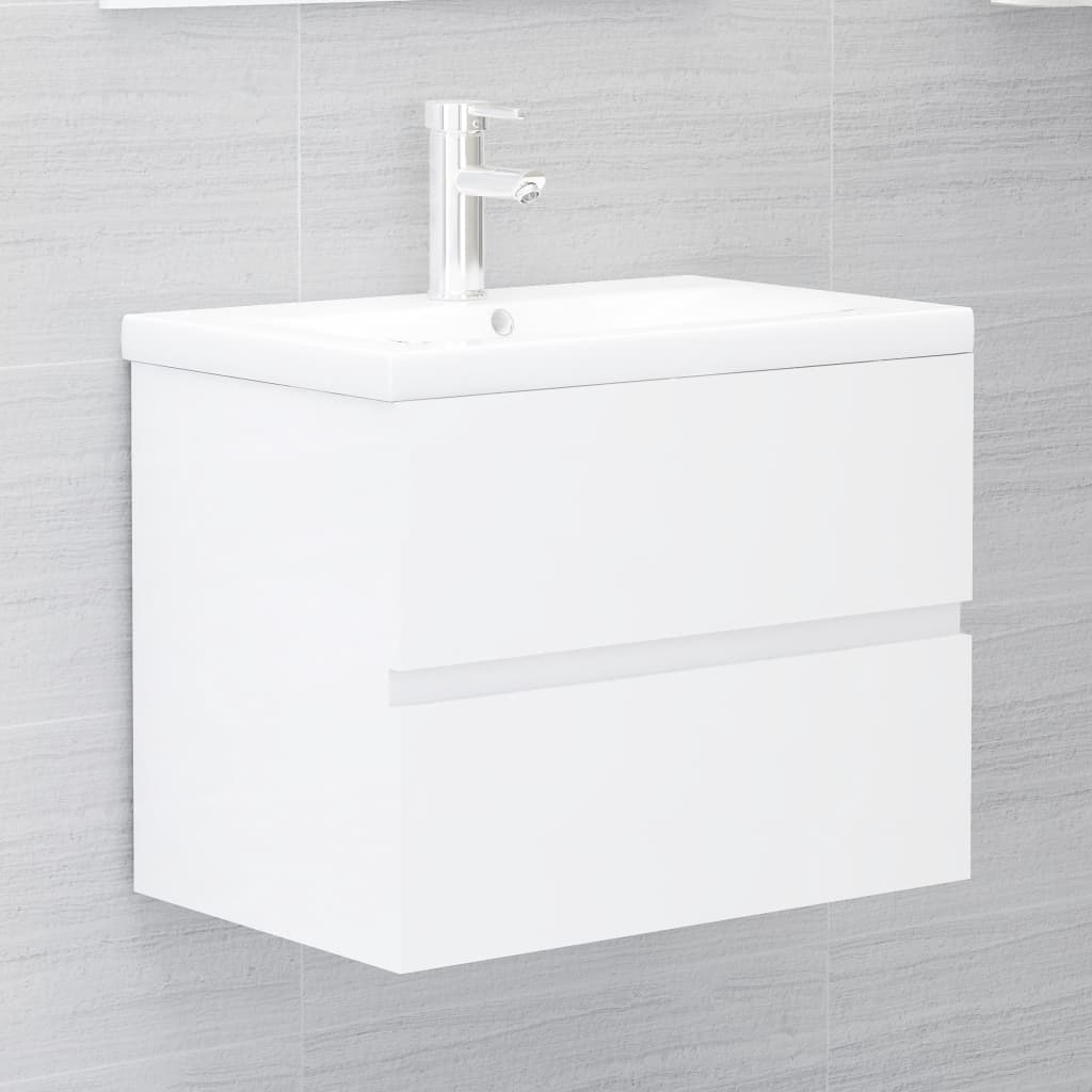Waschbeckenunterschrank Hochglanz-Weiß 60x38