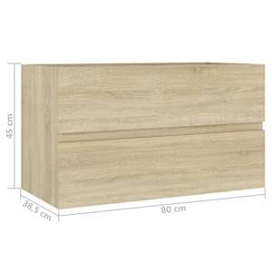 Skříňka pod umyvadlo dub sonoma 80x38,5x45 cm kompozitní dřevo - obrázek 7