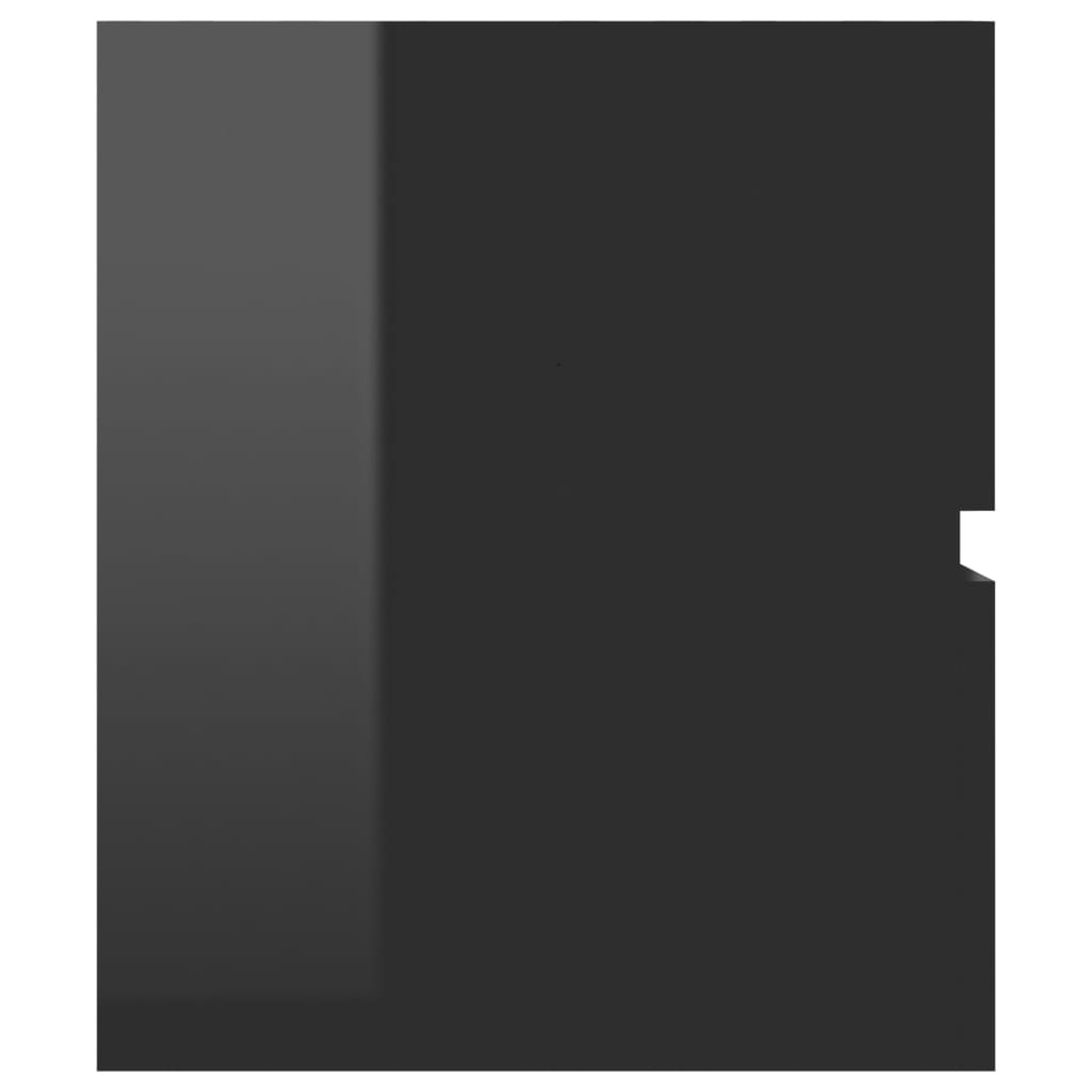 Dulap de chiuvetă, negru extralucios, 80x38,5x45 cm, PAL