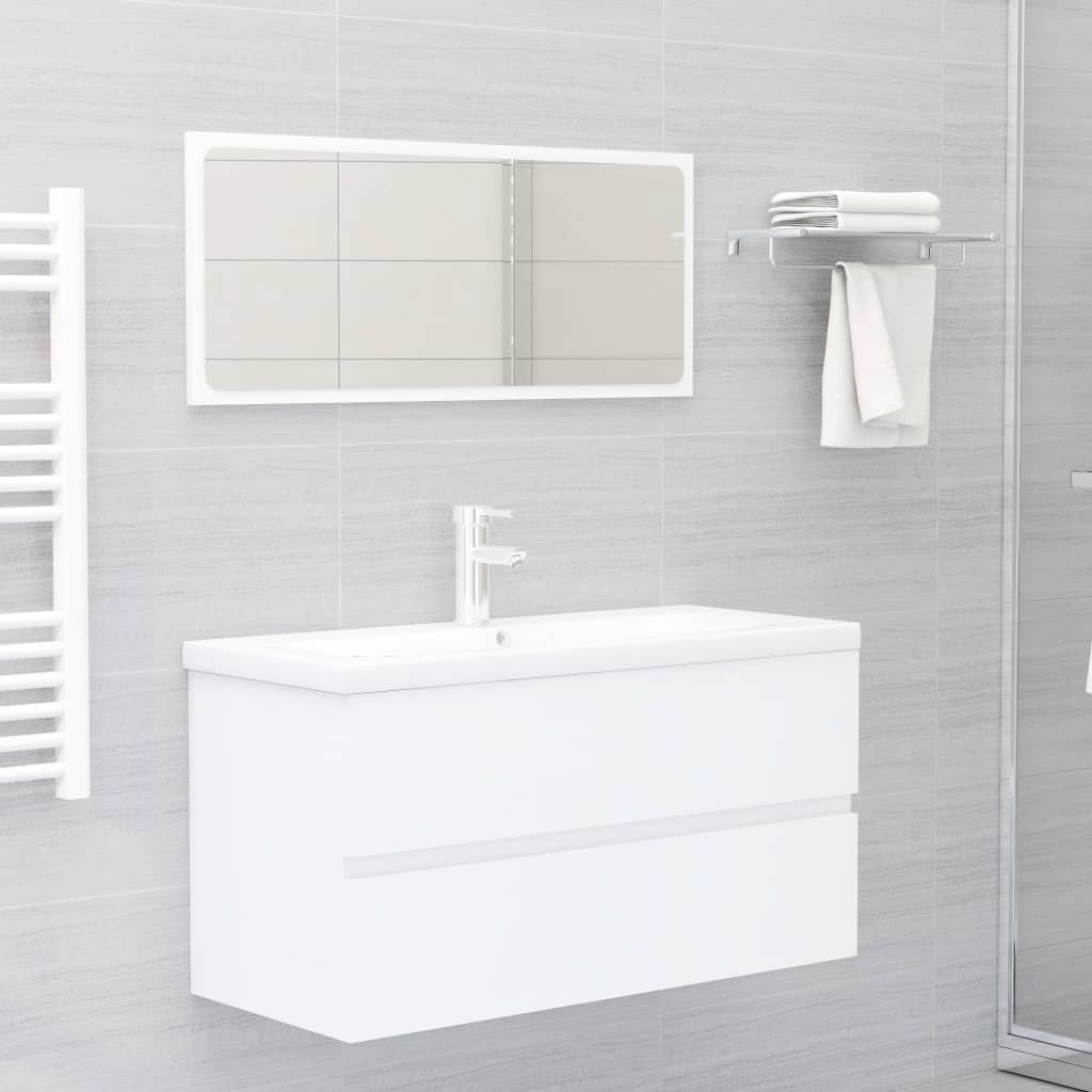 

vidaXL Wastafelkast 90x38,5x45 cm spaanplaat wit