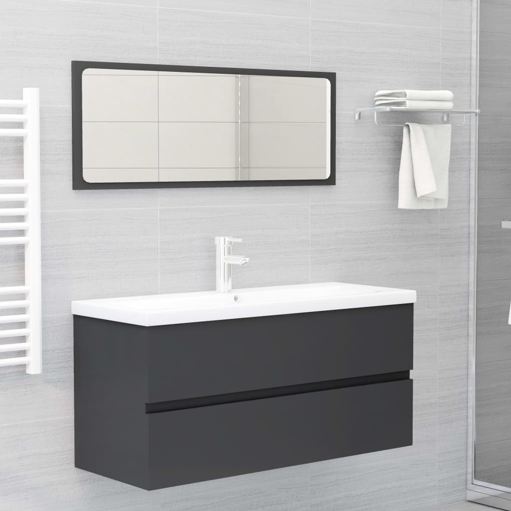 

vidaXL Wastafelkast 100x38,5x45 cm spaanplaat grijs