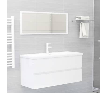 vidaXL Ντουλάπι Νιπτήρα Γυαλιστερό Λευκό 100x38,5x45εκ. από Επεξ. Ξύλο