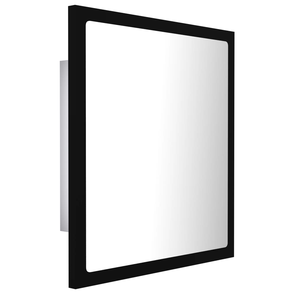 LED-Badspiegel Schwarz 40×8,5×37 cm Spanplatte