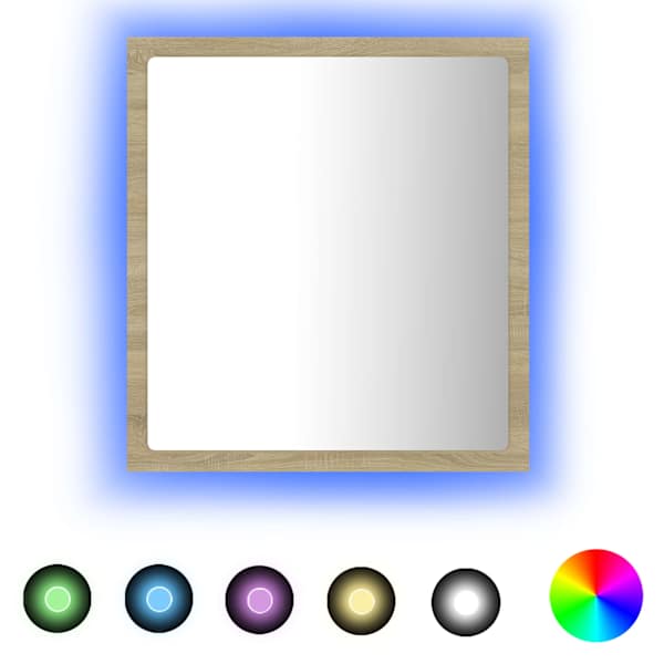 vidaXL LED vannitoa peeglikapp, Sonoma tamm, 40 x 8,5 x 37 cm, akr&uuml;&uuml;l