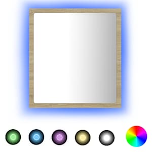 LED koupelnové zrcadlo dub sonoma 40 x 8,5 x 37 cm akrylové - obrázek 2