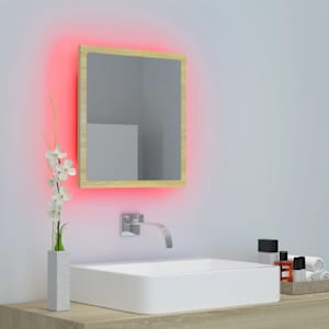 LED koupelnové zrcadlo dub sonoma 40 x 8,5 x 37 cm akrylové - obrázek 6