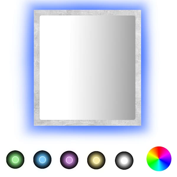 vidaXL LED vannitoa peeglikapp, betoonhall, 40 x 8,5 x 37 cm, akr&uuml;&uuml;l