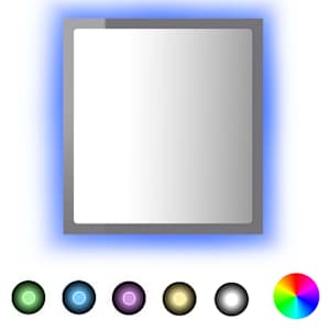 LED koupelnové zrcadlo šedé vysoký lesk 40x8,5x37 cm akrylové - obrázek 2