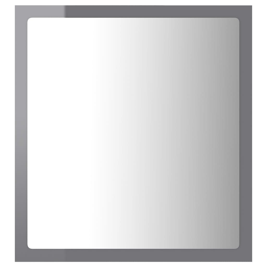 

vidaXL Badkamerspiegel LED 40x8,5x37 cm spaanplaat hoogglans grijs