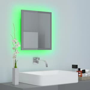 LED koupelnové zrcadlo šedé vysoký lesk 40x8,5x37 cm akrylové - obrázek 4