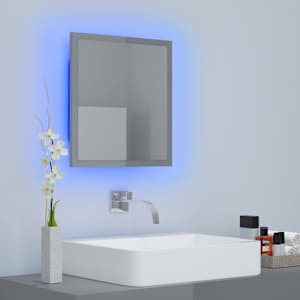 LED koupelnové zrcadlo šedé vysoký lesk 40x8,5x37 cm akrylové - obrázek 5