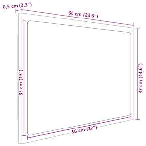 LED koupelnové zrcadlo bílé 60 x 8,5 x 37 cm akrylové - obrázek 12