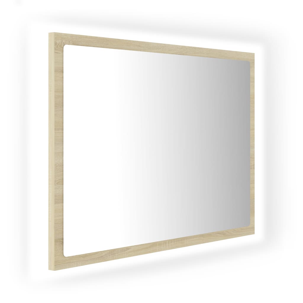 vidaXL LED koupelnové zrcadlo dub sonoma 60 x 8,5 x 37 cm akrylové