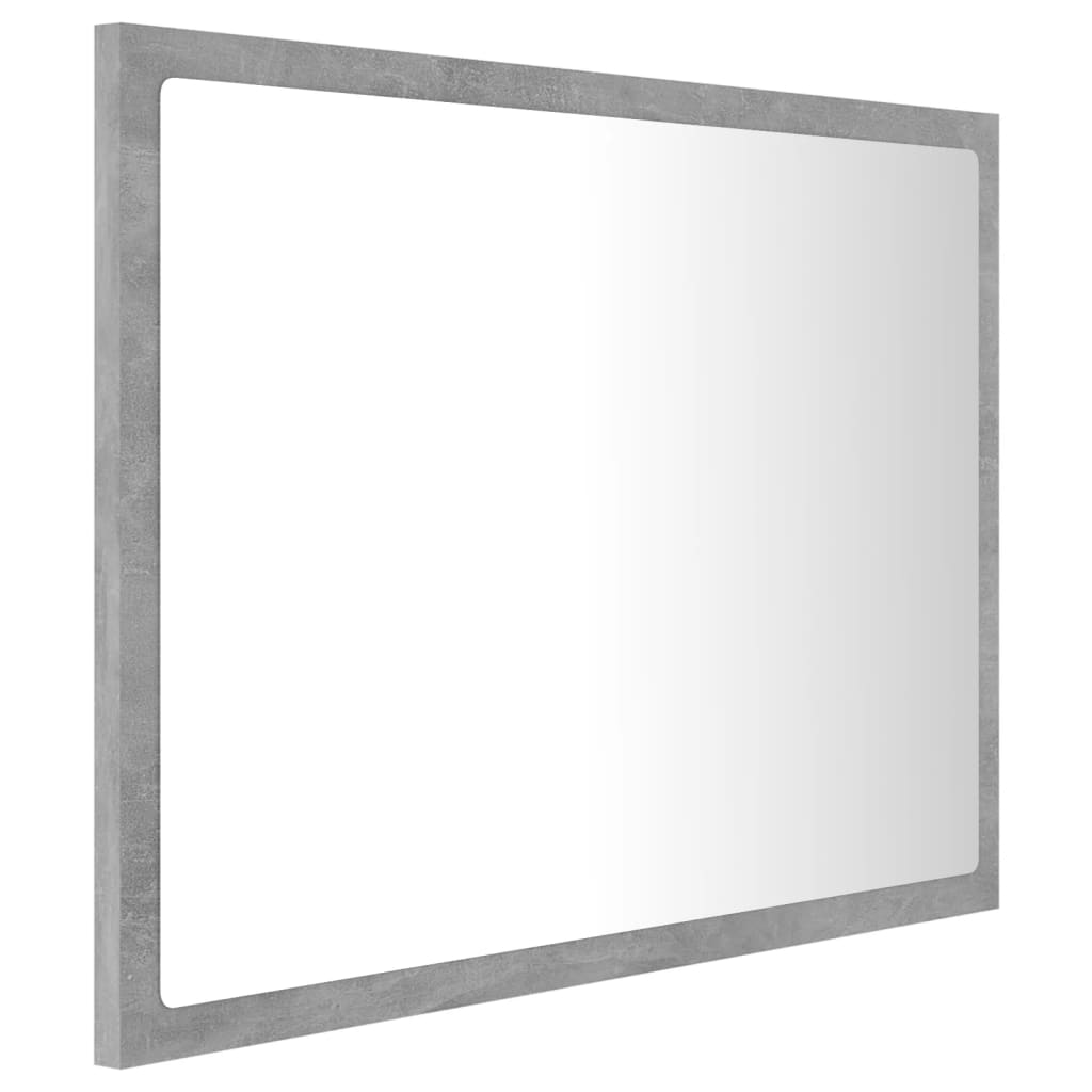 LED koupelnové zrcadlo betonově šedé 60 x 8,5 x 37 cm akrylové