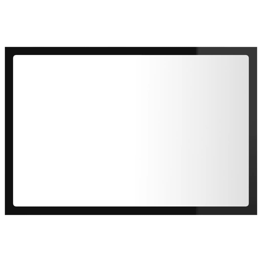 

vidaXL Badkamerspiegel LED 60x8,5x37 cm spaanplaat hoogglans zwart