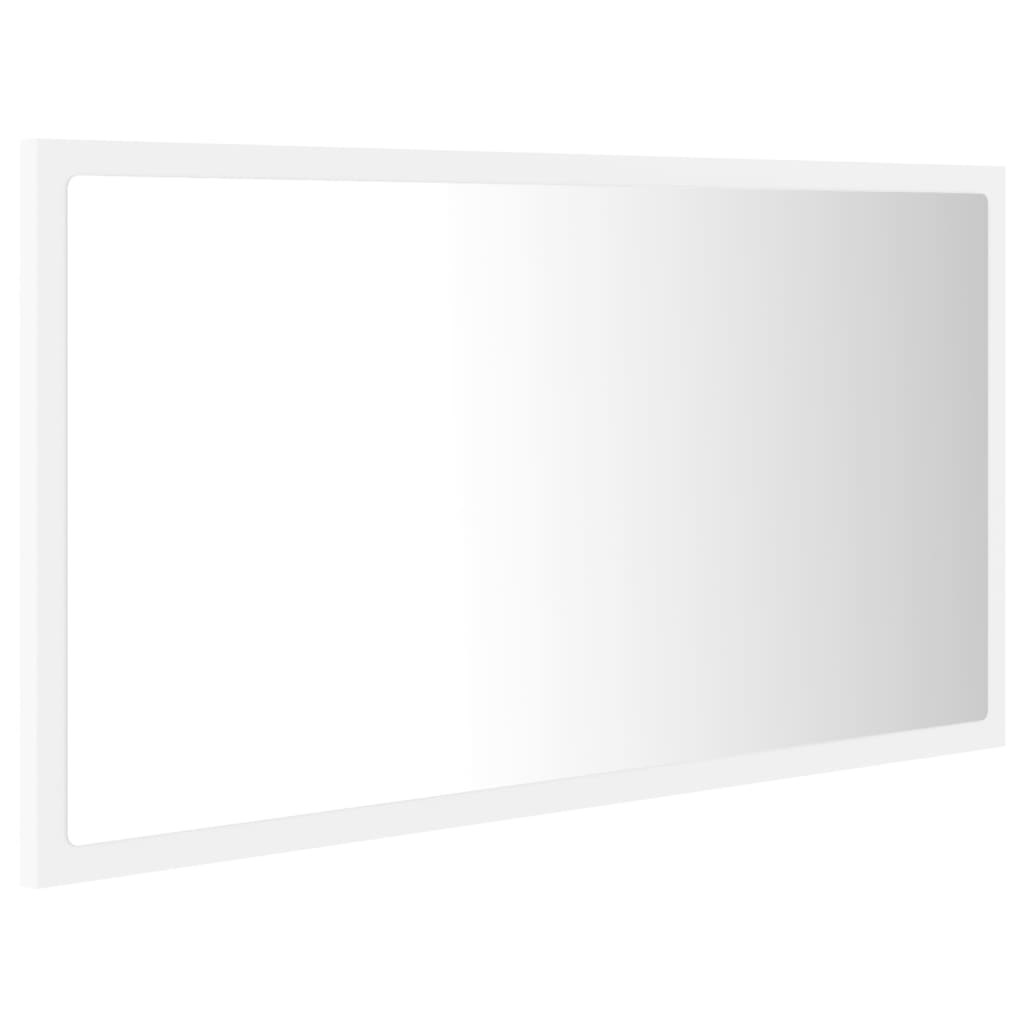 LED-Badspiegel Weiß 80×8,5×37 cm Spanplatte