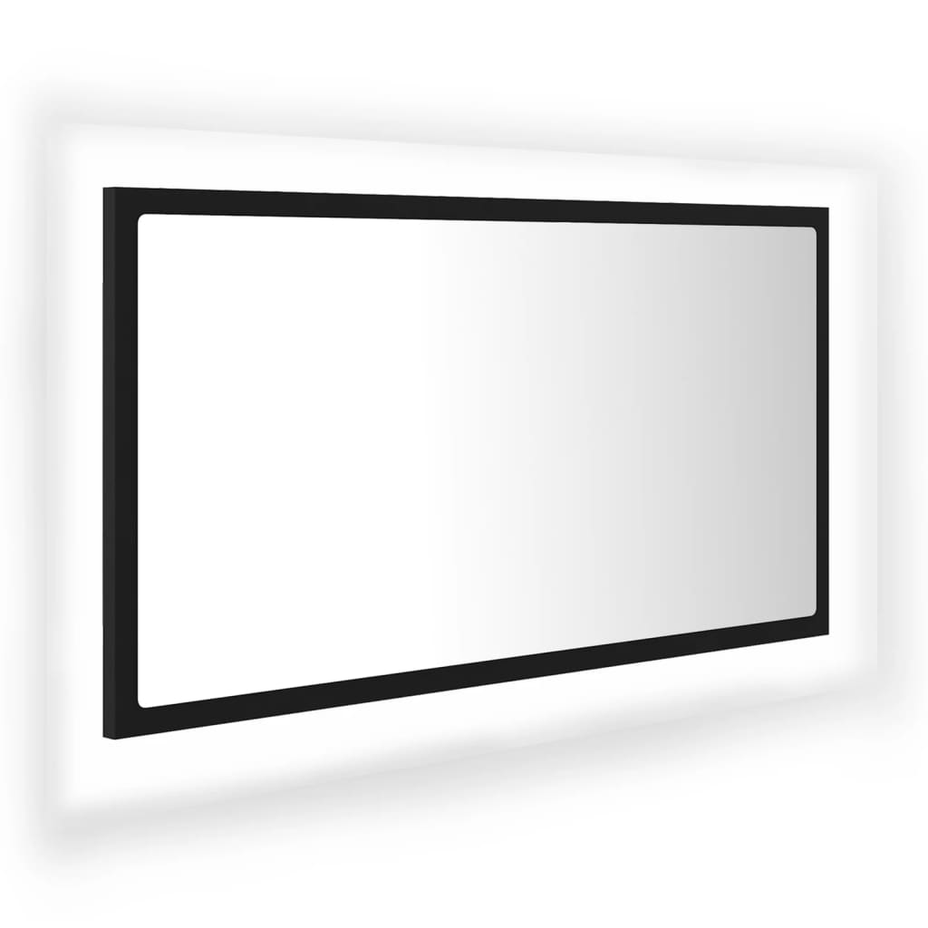 

vidaXL LED Bathroom Mirror Black 31.5"x3.3"x14.6" Engineered Wood