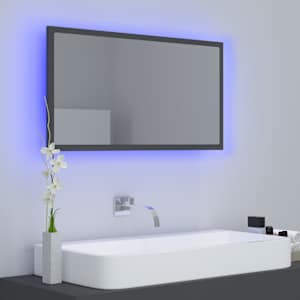 LED koupelnové zrcadlo šedé 80 x 8,5 x 37 cm akrylové - obrázek 3