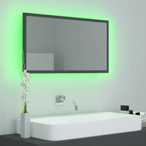 LED koupelnové zrcadlo šedé 80 x 8,5 x 37 cm akrylové - obrázek 4
