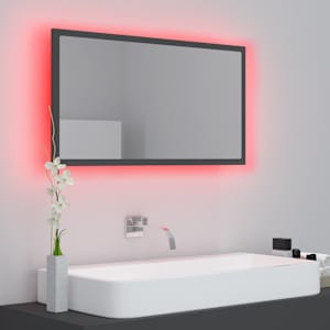 LED koupelnové zrcadlo šedé 80 x 8,5 x 37 cm akrylové - obrázek 5