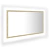 vidaXL LED vannitoa peeglikapp, Sonoma tamm, 80x8,5x37 cm, akr&uuml;&uuml;l