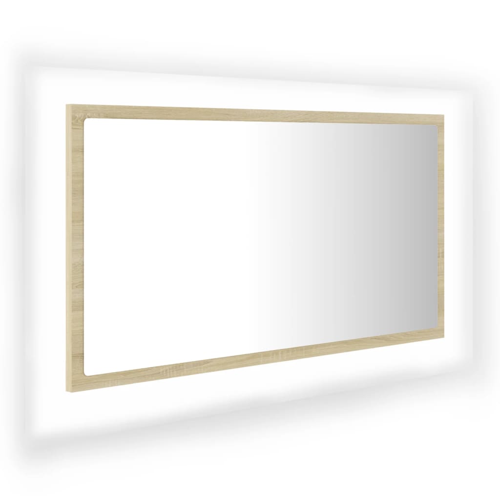 

vidaXL LED Bathroom Mirror Sonoma Oak 31.5"x3.3"x14.6" Engineered Wood